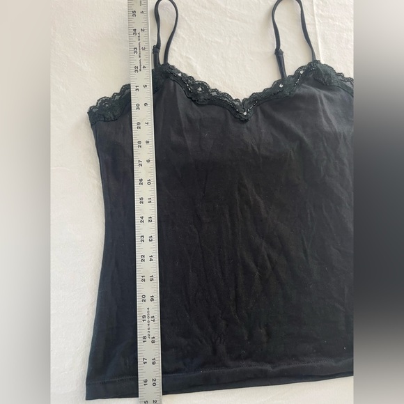 MARIANNE Retro Y2K black Lace Trim spaghetti strap Camisole top L WHIMSIGOTH - Picture 7 of 8
